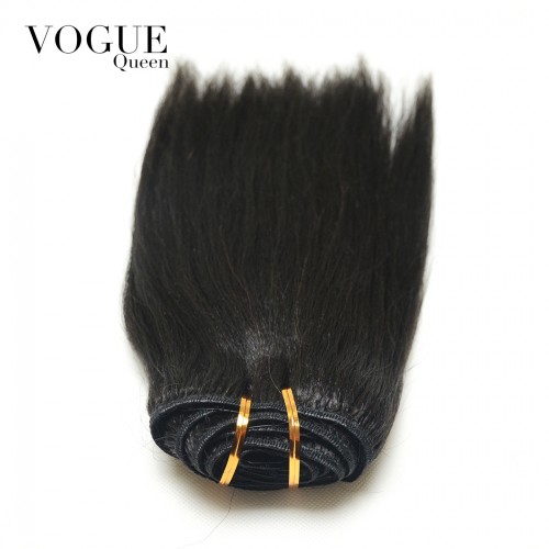 Clip In Human Hair Extensions Yaki Straight 100% Human Brazilian Hair Natural Black Hair